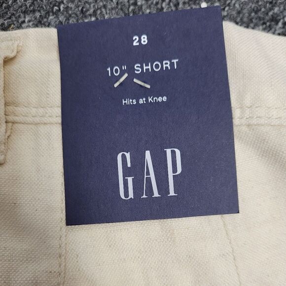 NEW Gap natural cream color linen blend  10" bermuda shorts 10 - Picture 4 of 11